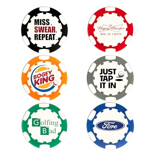 Golf Ball Marker Poker Chips | 6 Pack | Choose Your Golf Gift Set | Golf Marker Mens Gifts | Funny Golf Gifts | Funny Golf Accessories for Men | Womens Golf Accessories - color: Bad Golfer