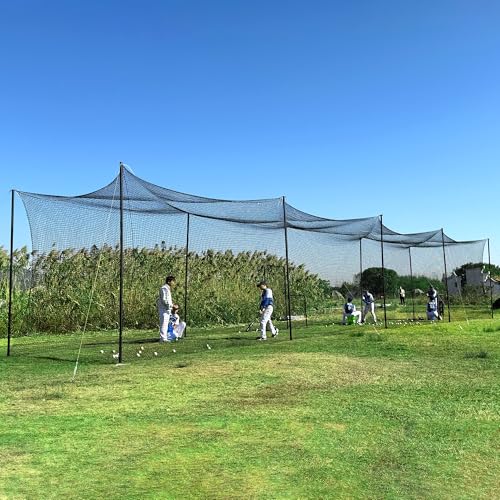 Baseball Batting Cage, 20/35/55/70FT Baseball Nets for Batting Cage，Baseball and Softball Batting Cage Nets for Pitching Training, Outdoor Backyard Batting Cage with Frame