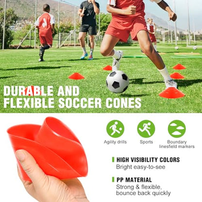 8x6ft,12x6ft Soccer Goals for Backyard,Portable Soccer Goal Training Equipment,Collapsible Metal Base Soccer Net Set,1 Goal +1 Soccer Ball + 6 Cones + 1 Ball Pump + 1 Carry Bag