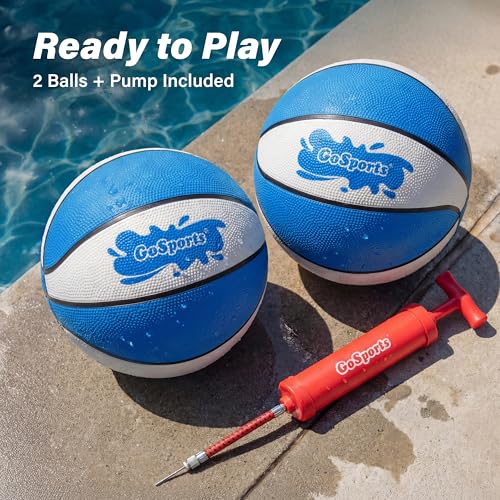 GoSports Water Basketballs 2 Pack - Choose Between Size 3 and Size 6, Great for Swimming Pool Basketball Hoops - style: Royal Blue Size 6 (9" D)