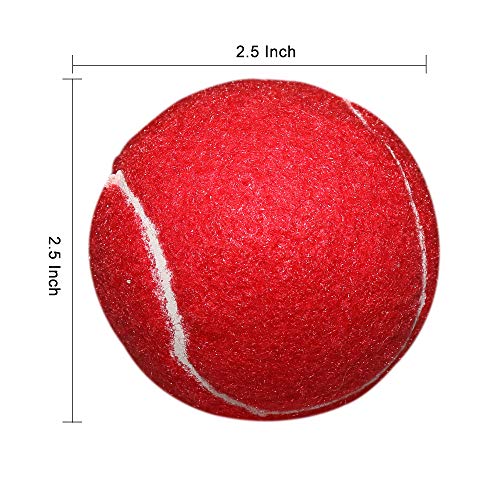 URBEST Tennis Ball 12 Packs Training Tennis Balls Practice Balls for Novice Player, Pet Dog Playing Balls with Mesh Carry Bag - color: Red