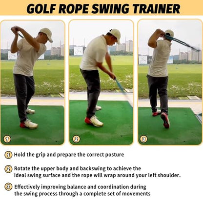 THE GOLFER STORE Golf Swing Training Aid,Golf Rope Swing Trainer, Golf Multi-Purpose Training Rope Suitable for Physical Training, Warm-Up Exercises, Strength and Rhythm Control