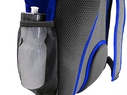 Soccer Backpack with Ball Holder Compartment - for Boys & Girls | Bag Fits All Soccer Equipment & Gym Gear (Black) - color: Blue