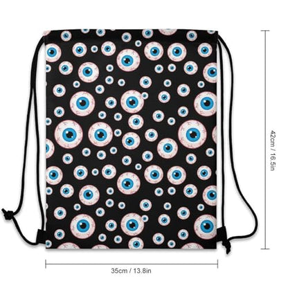 Beam Bag Large Capacity Drawstring Backpack for Volleyball Baseball Sports Workout Gear Travel Men Women, Trippy Eyeballs Pattern Bags - color: Picture (374)