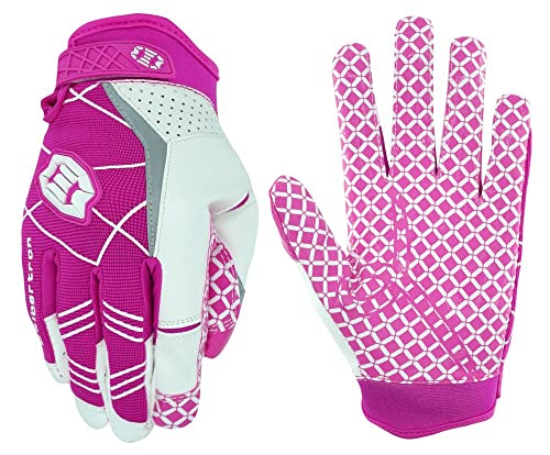 Seibertron Pro 3.0 Elite Ultra-Stick Football Receiver Gloves, High Performance Non-Slip Sports Gloves for Youth Kids Boys Girls & Adult - color: Pink, size: XS Adult