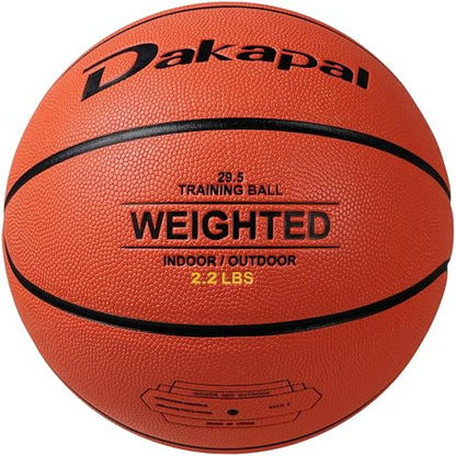 Dakapal Weighted Heavy Training Basketball 2.2LBS/3LBS/3.3LBS Size 7 Durable and wear Resistant for Indoor Outdoor Improve Handling Dribbling Passing Rebounding Skill - size: 2.2LBS-Size 7