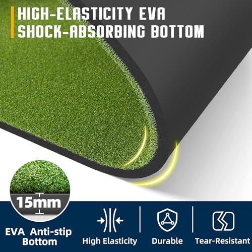 Dual-Turf Golf Mat 36mm: 5x4ft/5x5ft Extra Thick Golf Hitting Mats Practice Outdoor Indoor, High-Density Artificial Hitting Training Matt for Garage Chipping Driving Swing, Ideal Gifts for Men Dad - style: 5‘X5’ Thickened- 31mm