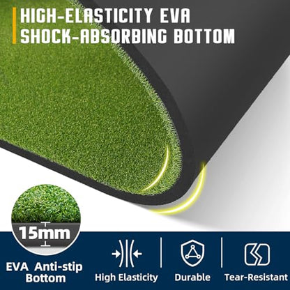 Dual-Turf Golf Mat 36mm: 5x4ft/5x5ft Extra Thick Golf Hitting Mats Practice Outdoor Indoor, High-Density Artificial Hitting Training Matt for Garage Chipping Driving Swing, Ideal Gifts for Men Dad - style: 5‘X5’ Thickened- 31mm