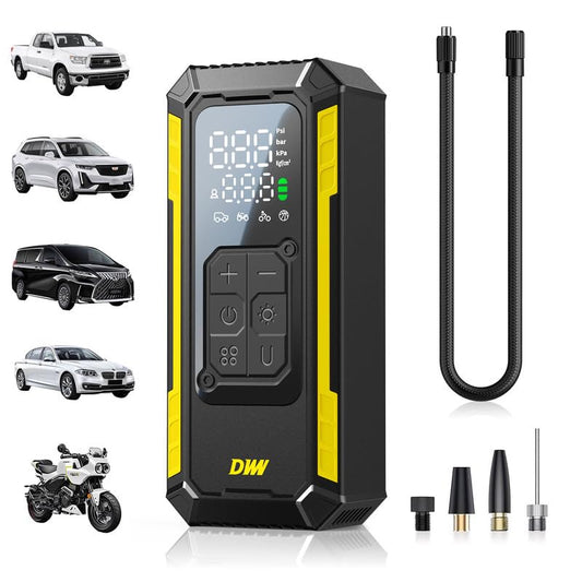Tire Inflator Portable Air Compressor, 150 PSI Portable Tire Inflator for Car with Digital Gauge, Air Pump for Inflatables with LED & Auto Shut-Off, Ideal for Car, Motorcycle, Bicycle and Ball