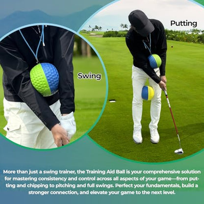 Golf Training Aid Ball for Impact Precision & Consistent Swings - Master Body Connection to Fix Slicing, Scooping & Chicken Wing | Simple and Effective Golf Training Tool - size: Large