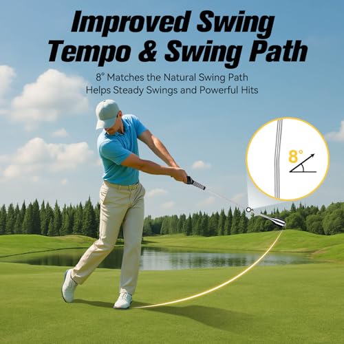 Golf Swing Trainer, Golf Grip Trainer for Tempo & Path, 2 Weights for Iron & Wood Hitting Chipping, Non-Slip Right Hand Ergonomic Swing Training Aid Golfers & Men & Beginners