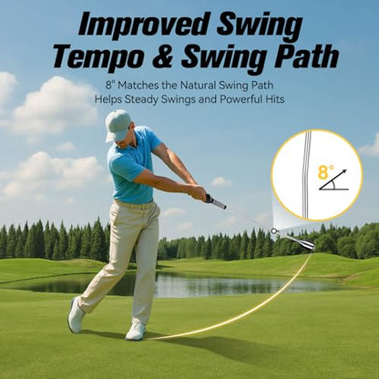 Golf Swing Trainer, Golf Grip Trainer for Tempo & Path, 2 Weights for Iron & Wood Hitting Chipping, Non-Slip Right Hand Ergonomic Swing Training Aid Golfers & Men & Beginners