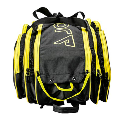 JOOLA Tour Elite Pro Pickleball Bag – Backpack & Duffle Bag for Paddles & Pickleball Accessories – Thermal Insulated Pockets Hold 4+ Paddles - Includes Fence Hook - color: Black/Yellow