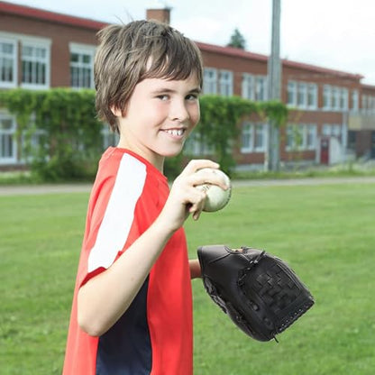 Baseball Training Gloves - Soft PU Leather Catch Mitt, Lightweight Youth Beginner Glove | Durable Practice Catchers Glove, Comfortable Throwing Mitt for Kids Girls Boys Adult Players - color: Black - 11.5 inches