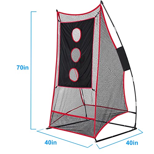 Football Kicking Cage - Portable Football Punting Practice Net with 3 Target Cloth - 3x6FT Sports Field Training Set for Youth Kickers & Adults