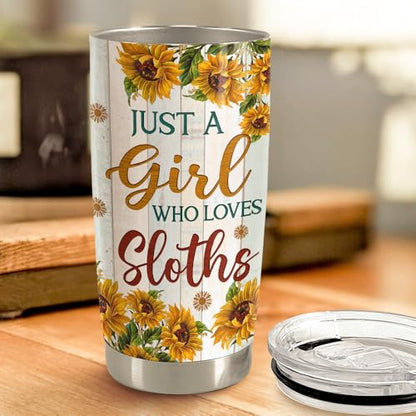 SANDJEST Sloth Tumbler 20oz Stainless Steel Insulated Coffee Travel Mug Cup for Women Girls Sloth Gifts for Birthday Christmas Mothers Day - color: Sloth