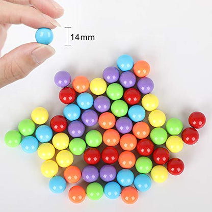 80pcs Chinese Checker Game Replacement Balls,8 Colors 14mm Acrylic Balls for Marble Run,Aggravation Game,Marbles/Traditional Marbles Games