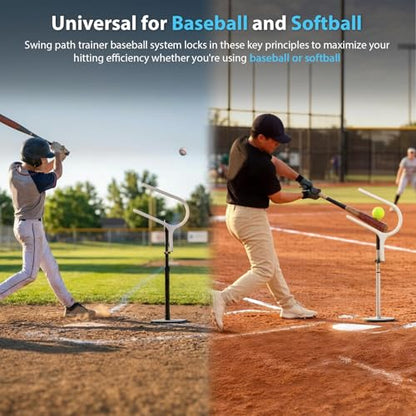 25° Baseball Swing Path Trainer, Upgraded All-Aluminum Tubing Clamps Bat Path Trainer, Softball & Baseball Swing Path Trainer