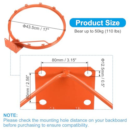 PATIKIL Basketball Rim, Replacement Wall Door Mounted Hanging Standard Goal Fit Most Sizes of Backboard Indoor and Outdoor