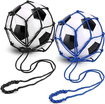 TOBWOLF Football Kick Trainer, Soccer Return Trainer Net Fits Ball Size 3, 4, 5, Hands-Free Soccer Kick Throw Training Aid