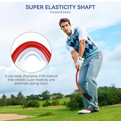 MIKOSI Golf Grip Trainer, EVA Foam Golf Swing Trainer Warm-Up Stick for Strength Grip Tempo & Flexibility Training, Indoor Outdoor Safe Golf Training Aid for Beginners & All Levels