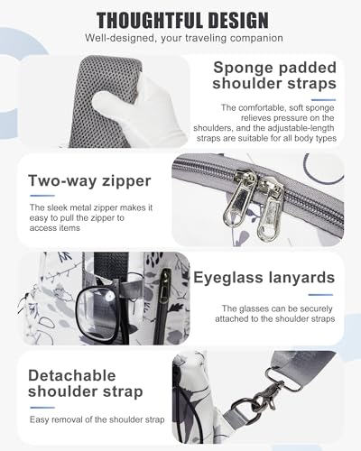 SEAFEW Small Sling Bag Crossbody Backpack Shoulder Bag for Men Women, Daypack Anti-Theft Cross Body Motorcycle Chest Bags, One Strap Tactical Backpack for Walking Biking Travel Cycling, Leaf White - color: Leaf White