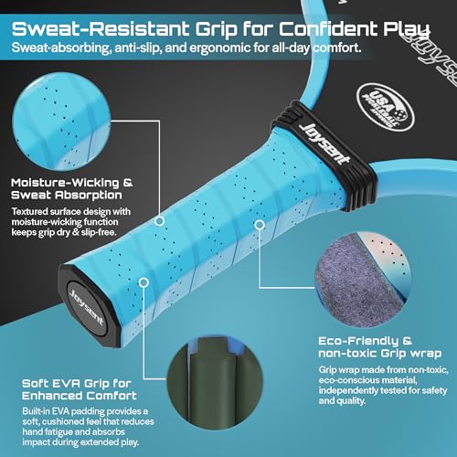 Pickleball Paddles Set, USAPA Approved Carbon Fiber Pickleball Set of 2 with Beginner Pickleball Rackets, Indoor Outdoor Pickle Balls for Adults Men Women, JT-1 - color: Blue