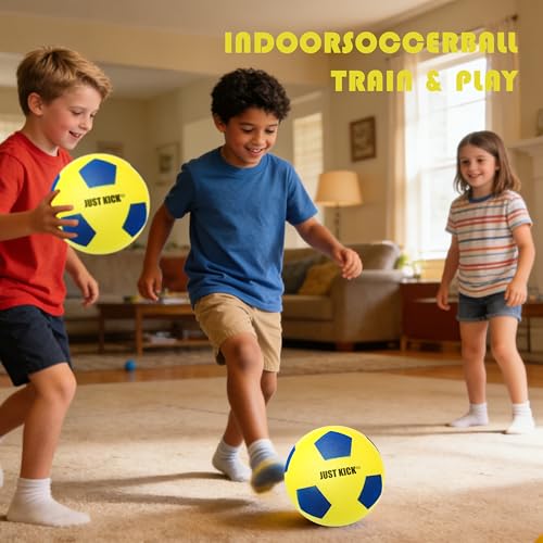 SRG Silent Foam Soccer Ball – Airless Indoor House Ball for Quiet Training, Soft Durable Foam Design, Multi-Use for Dribbling Practice, Gift for Soccer Fans, Sizes 3/5 / 7