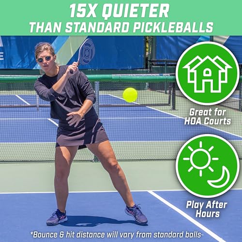 GoSports GS 40 Q-Foam Pickleballs - Quiet Foam Balls for Indoor or Outdoor Practice - 12 Pack