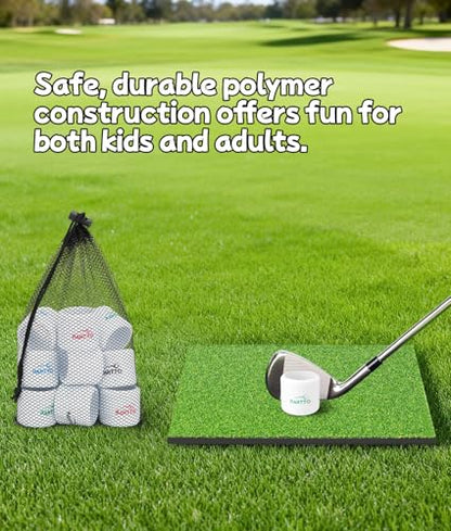 PAHTTO Practice Golf Balls 12 Pack – Realistic Feel and Lightweight, Limited Flight Golf Training Balls for Full Swing & Backyard Training, Essential Golf Aid for Beginners & Beyond, Outdoor Use