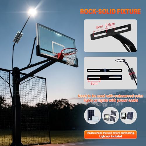 Basketball 2-in-1 Backstop Net+Light Mount System, Standalone Backstop Net, Standalone Light Mount Frame for Backyard Family Play, Fits Standard Hoops(Light NOT Included) - size: 8"×8", style: 2 in 1 Backstop Net & Light Frame System
