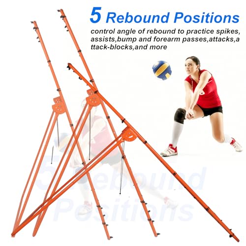 Volleyball Rebounder Net - 4x7ft with 5 Adjustable Angle for Throwing and Pitching Practice,Baseball, Softball and Lacrosse Including a Pair of Wrist Guards