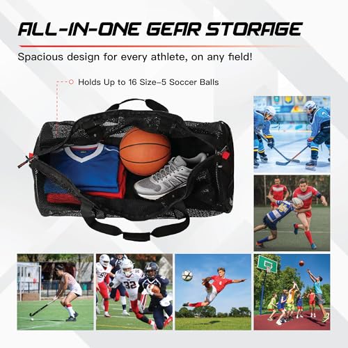 TRAILKICKER Premium Foldable & Durable Extra-Large Sports Equipment Bag – Perfect for Sports Gear Storage, Basketball, Football, Soccer, Rugby, Hockey