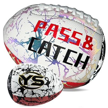 Holographic PassCatch Training Football - Solo Practice Trainer for Passing & Catching, Durable Composite Material with Dazzling Flash-Activated Light Show, - color: Red＆White