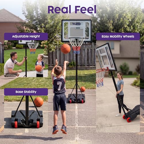 Kids Basketball Hoop Adjustable Portable Basketball Hoop for Kids Indoor Outdoor Play with Backboard Wheels Driveway Backyard