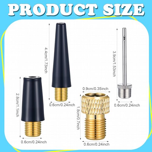 Shappy 4 Pcs Ball Pump Needle Set Needle Inflator Kit for Air Pump Accessories Nozzle Inflator Adapter for Football Basketball Volleyball Swim Ring Balloon Bike