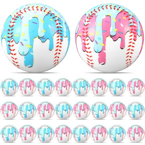 Seenelling 24 Pcs Baseball Ice Cream Drip Stress Balls 2 Colors 2.36 Inch Ice Cream Drip Stress PU Soft Foam Balls Baseball Party Gifts for Party Decorations Birthday Supplies - color: Baseball