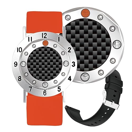 Golf Ball Marker with Carbon Fiber Ball Marker Bracelet, Golf Accessories, Golf Gifts, Golf Counter for Men Women - color: Black/Orange
