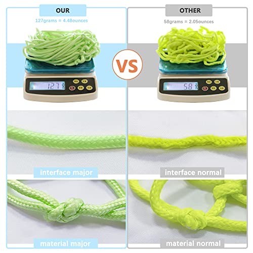 Basketball Net Outdoor, 2025 Upgrade All Weather Anti Whip Basketball Net Replacement -12 Loops - style: Fluorescent Green