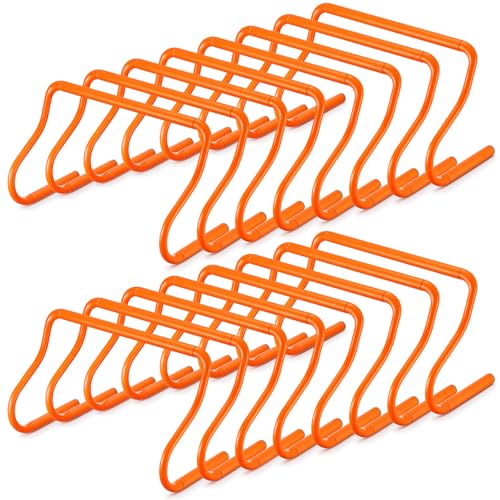 Seenelling 16 Pcs 12" Speed Agility Training Hurdles Large Size Detachable Agility Hurdles Hurdles Training Equipment Set for Athletes Soccer Basketball - color: Orange