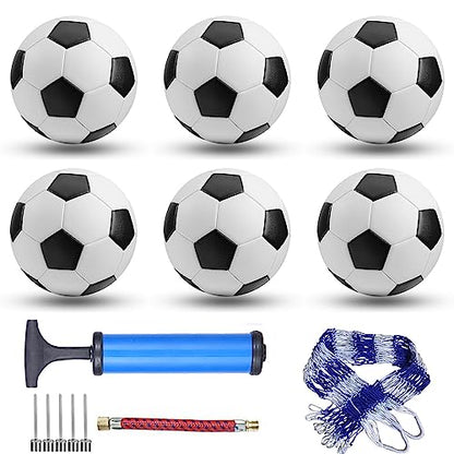 6 Pack Classic Soccer Balls Size 5/4/3 Includes Ball Pump and Net Bag，Soccer Training Ball Practice for Adults，Competition Soccer for Indoor Outdoor - size: Size 4