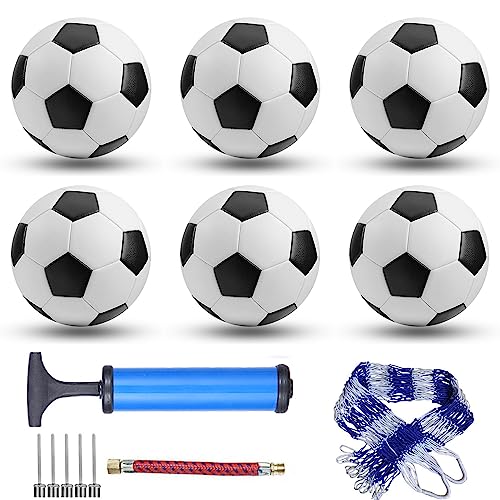 6 Pack Classic Soccer Balls Size 5/4/3 Includes Ball Pump and Net Bag，Soccer Training Ball Practice for Adults，Competition Soccer for Indoor Outdoor - size: Size 4