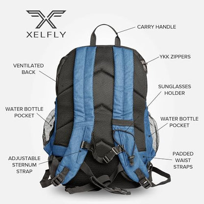 Xelfly Basketball Backpack with Ball Compartment - color: Blue