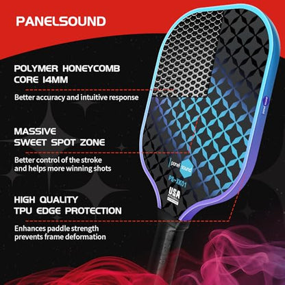 Pickleball Paddles Set of 2 or 4, USAPA Approved Fiberglass Pickleball Racket Set with 4 Outdoor Pickleballs and 1 Carrying Case - color: 4 Pack-4 Colors