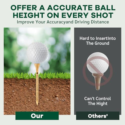 50-1000 PCS Personalized Golf Tees, Custom Golf Tees Printed with Your Name or Text, Logo, Wooden Golf Tees 3 1/4'' 2-3/4'' 2-1/8''Inch Size,Golf Accessories for Men & Women