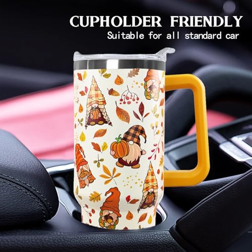 Ceovfoi 40 oz Fall Gnome Tumbler Insulated Stainless Tumbler, Fall Travel Coffee Cup Water Botter, Autumn Fall Gift for Thanksgiving Christmas - color: Fall Gnome