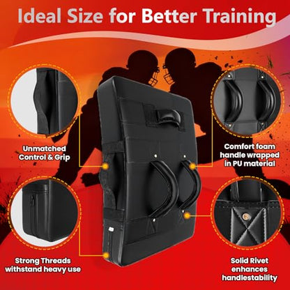 CMOOD Football Blocking Pad, Bloking Pad for Football, Basketball, Hockey, Tackle Dummy Training, 24"x16" Football Hitting Pad, Football Blocking Shield Durable Leather, High-Density Foam Kick Pad