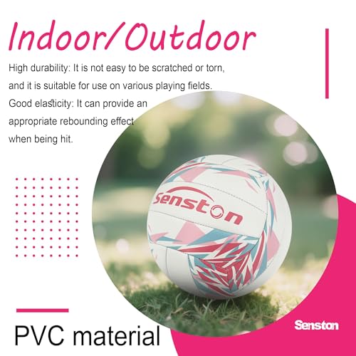Senston Pink Volleyball Official Size 5 - Waterproof Indoor/Outdoor Soft Volleyball for Beach Play, Game,Gym,Training