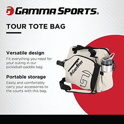 Gamma Sports Tour Tote Bag, Pickleball Bag for Pickleball Paddles, Gear, and Clothes, White