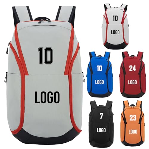 Custom Men's Basketball Backpack - color: Gray